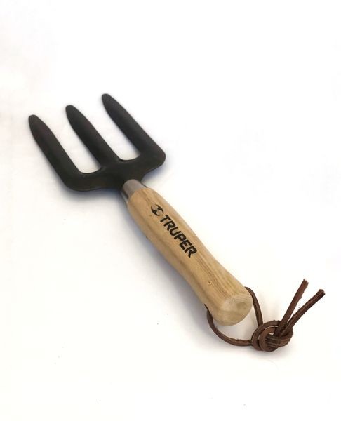 Kleine Pflanzgabel mit Eschen- Holzgriff
