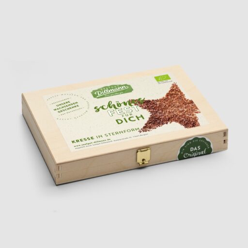 Kresse Box Bio Stern Frohe Weihnachten (Holz)